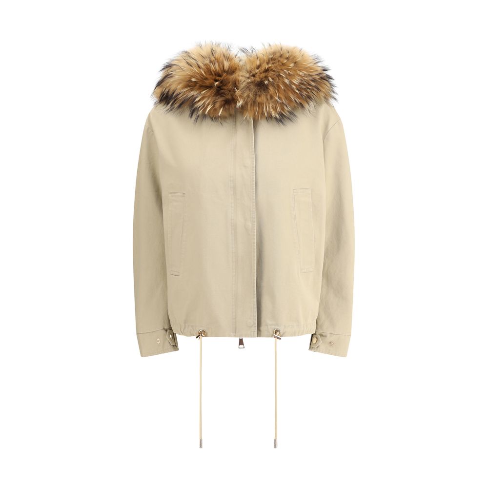 Beige Cotton Parka
