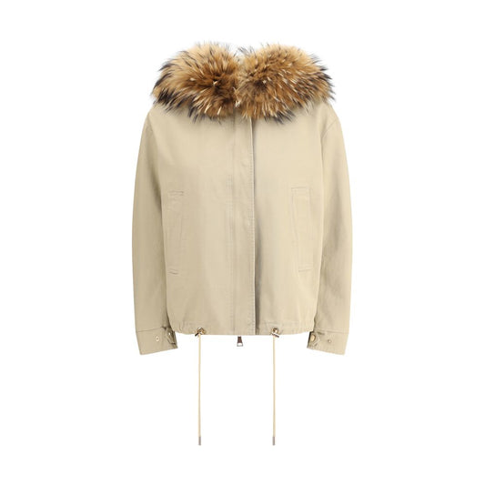 Beige Cotton Parka