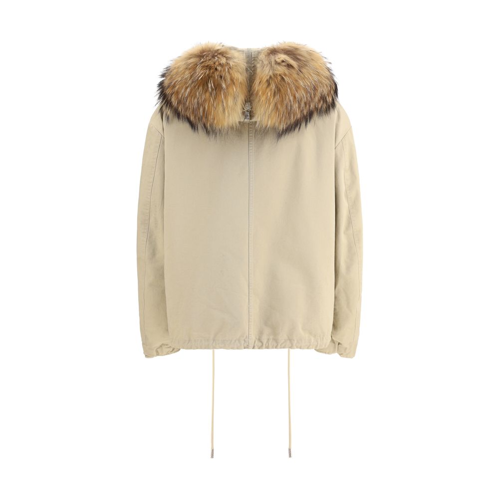 Beige Cotton Parka