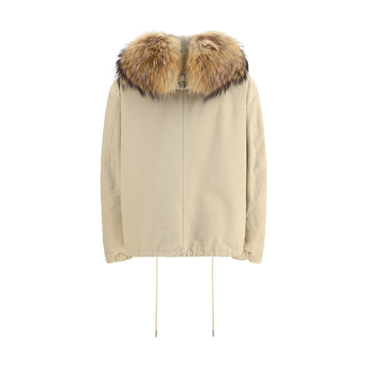 Beige Cotton Parka
