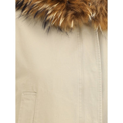 Beige Cotton Parka