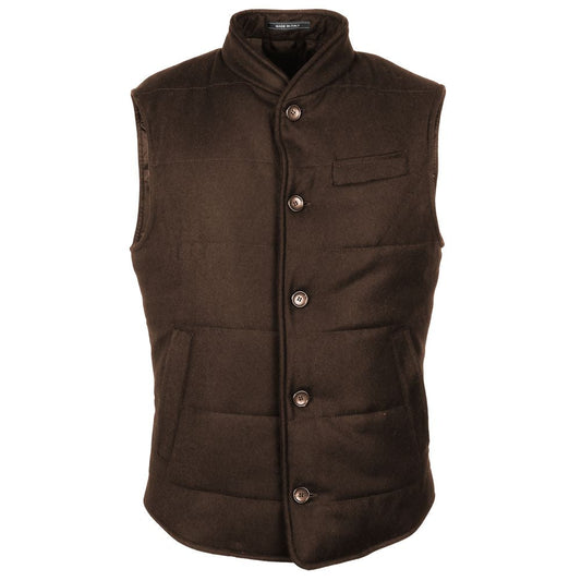 Brown Wool Sleveless Jacket