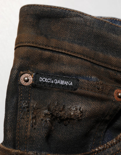 Black Cotton Skinny Tattered Men Denim Jeans