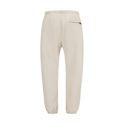 Beige Cotton Athletic Pants