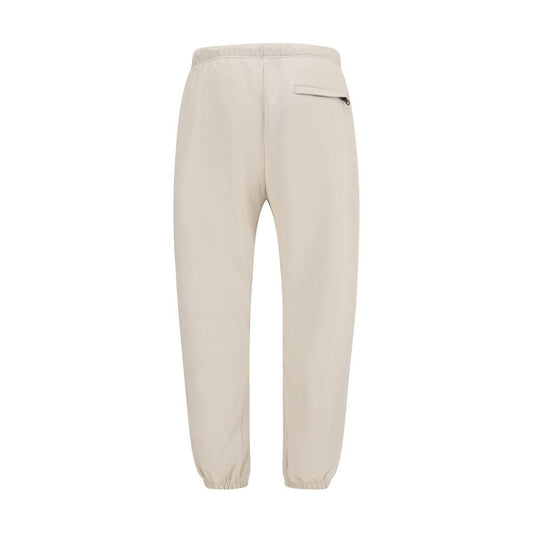Beige Cotton Athletic Pants