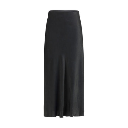 Black Acetate Midi Skirt