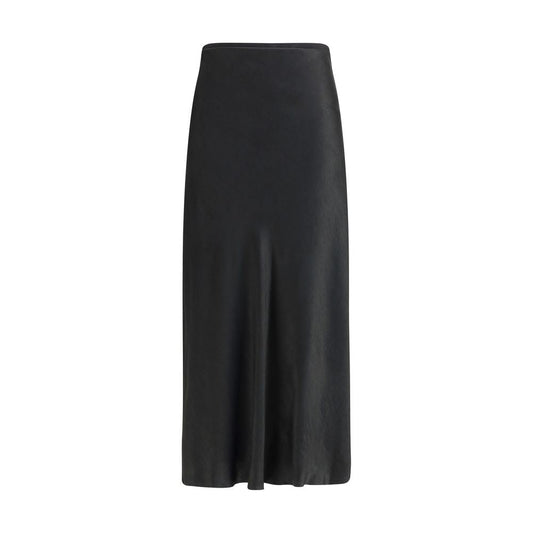 Black Acetate Midi Skirt
