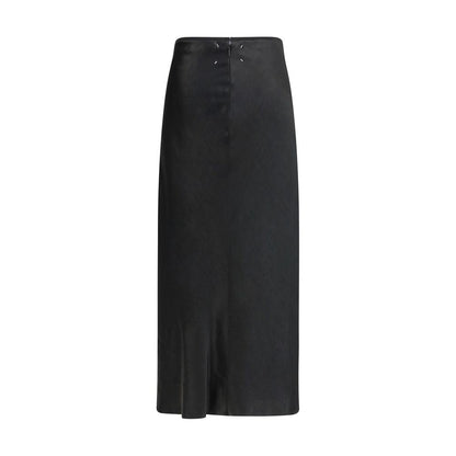 Black Acetate Midi Skirt