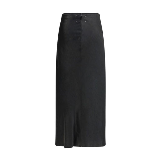 Black Acetate Midi Skirt