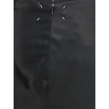 Black Acetate Midi Skirt
