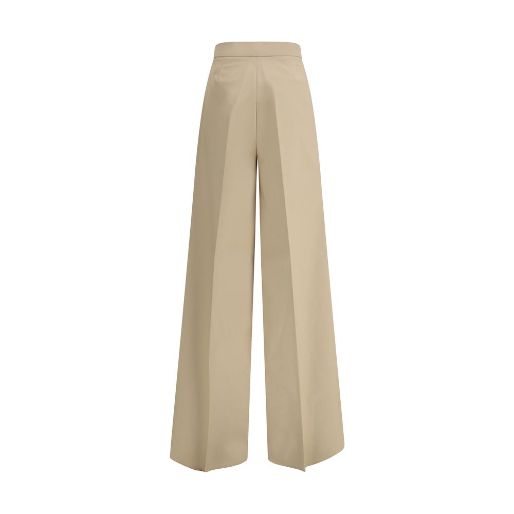 Beige Cotton Casual Pants