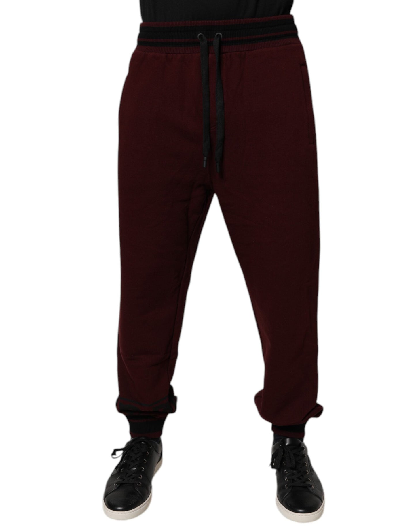 Maroon Cotton Men Jogger Sweatpants Pants