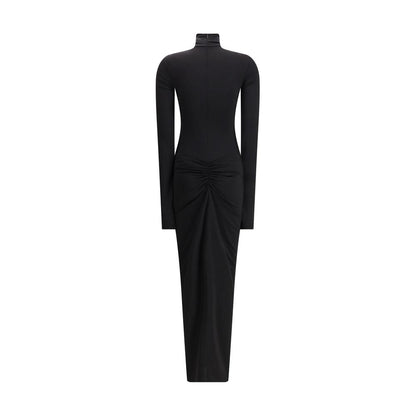 Black Polyester Casual Dress
