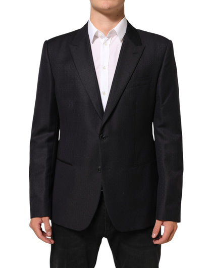 Black Wool 2 Buttons Suit Jacket Men Blazer