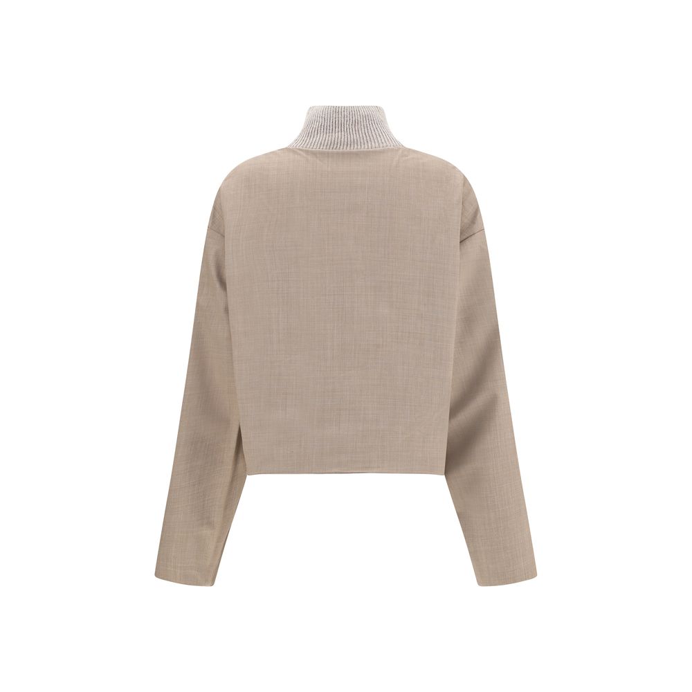 Beige Fleece Wool Coat