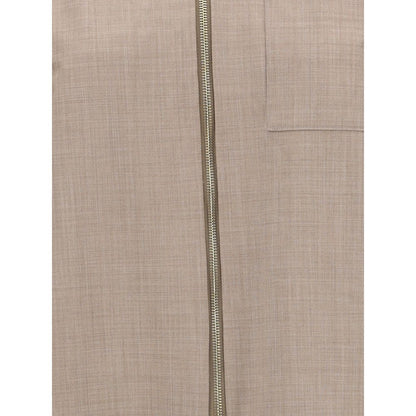 Beige Fleece Wool Coat