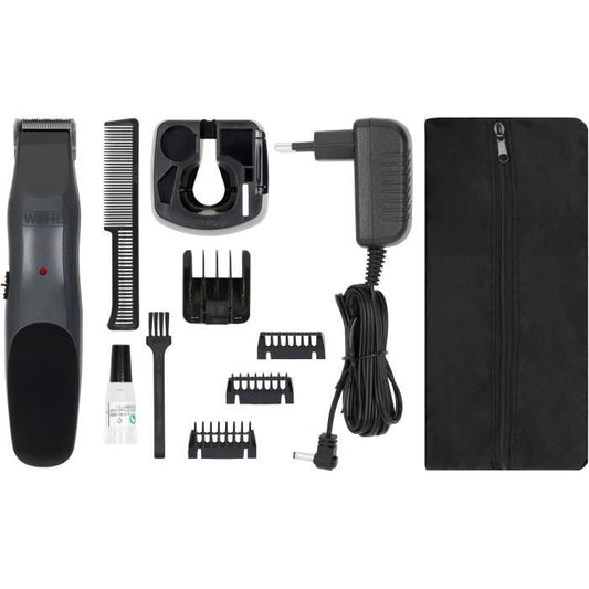 WAHL 09918-1416 - Rechargeable Groomsman beard trimmer - Corded or cordless - Autonomy 60 min - 4 cutting guides 1.5 mm to 12 mm