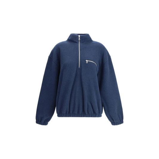 Blue Fleece Wool Sweatshirt