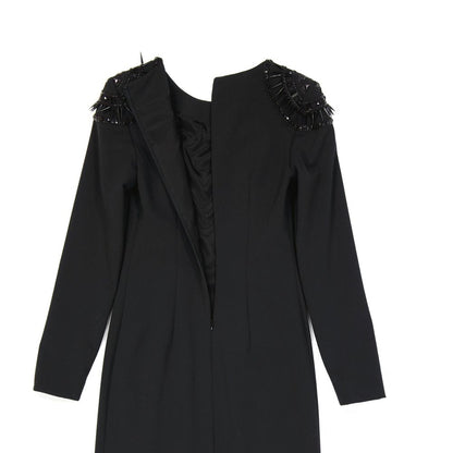 Black Elastane Cocktail Dress
