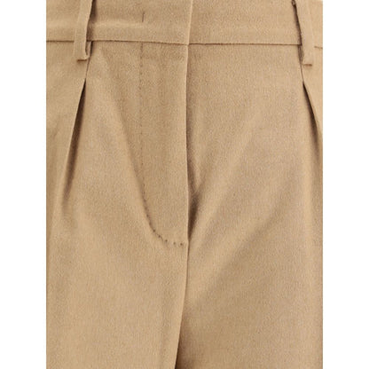 Beige Camel Hair  Casual Pants