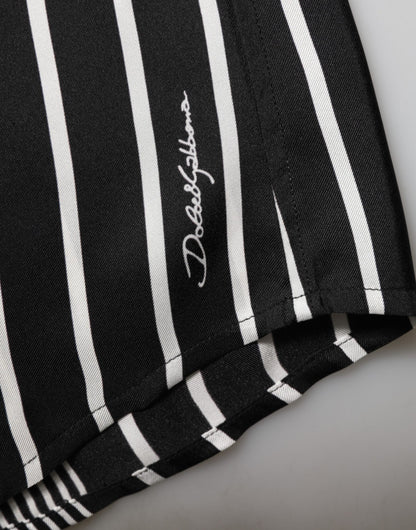 Black White Stripes Men MARTINI Dress Shirt