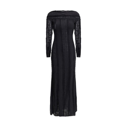 Black Cotton Casual Dress