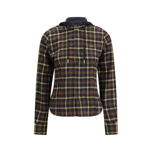 Brown Cotton Pattern Shirt