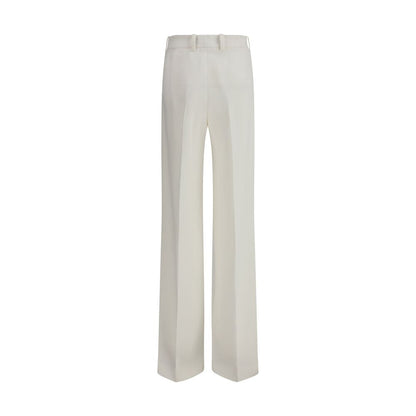 White Viscose Casual Pants