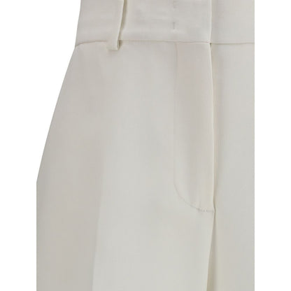 White Viscose Casual Pants