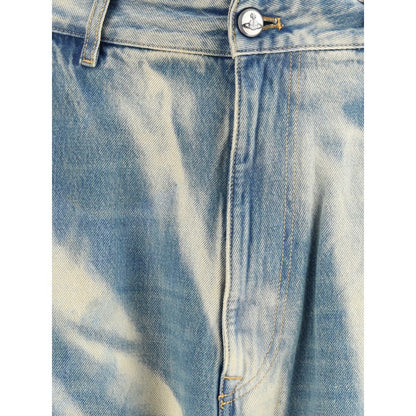 Light Blue Cotton Relaxed Fit Jeans