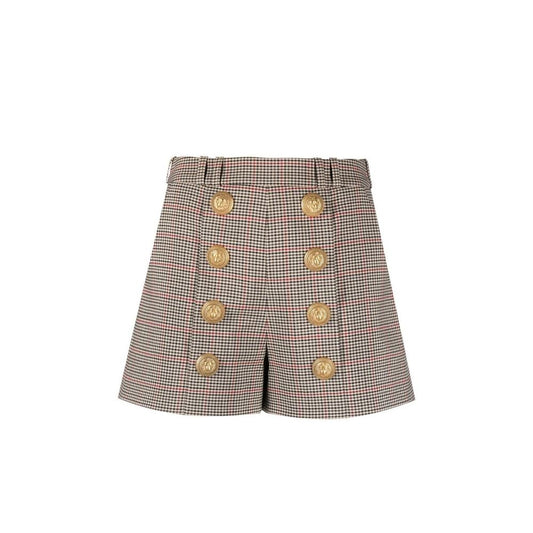 Beige Polyester Short And Mini Shorts
