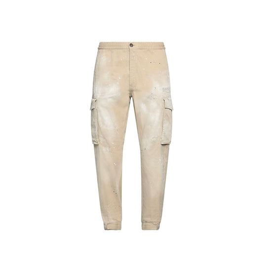 Beige Cotton Cargo Pants
