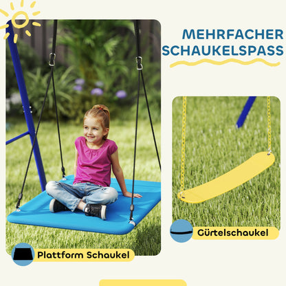 AIYAPLAY Schaukelset für 3 Kinder, 120 kg Belastbarkeit, Outdoor-Schaukeln, Bunt
