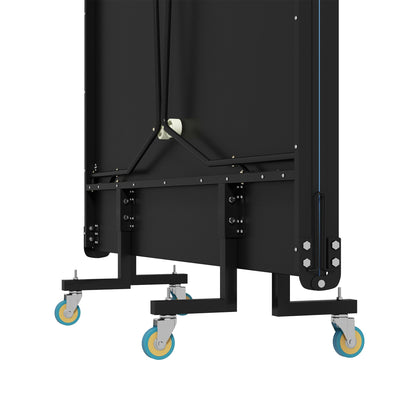 SPORTNOW Tischtennisplatte, klappbar, 8 Räder, pulverbeschichteter Stahlrahmen, MDF, 274 x 152,5 x 76 cm, Schwarz