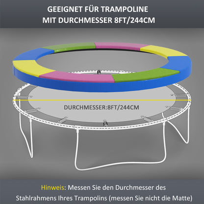 SPORTNOW Ersatz-Randabdeckung für Trampoline, wasserfest, reißfest, Ø244 cm, bunt