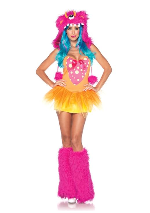 Sexy Shelly Monster Tutu Dress & Furry Hood Costume Adult Small/Medium 4-8