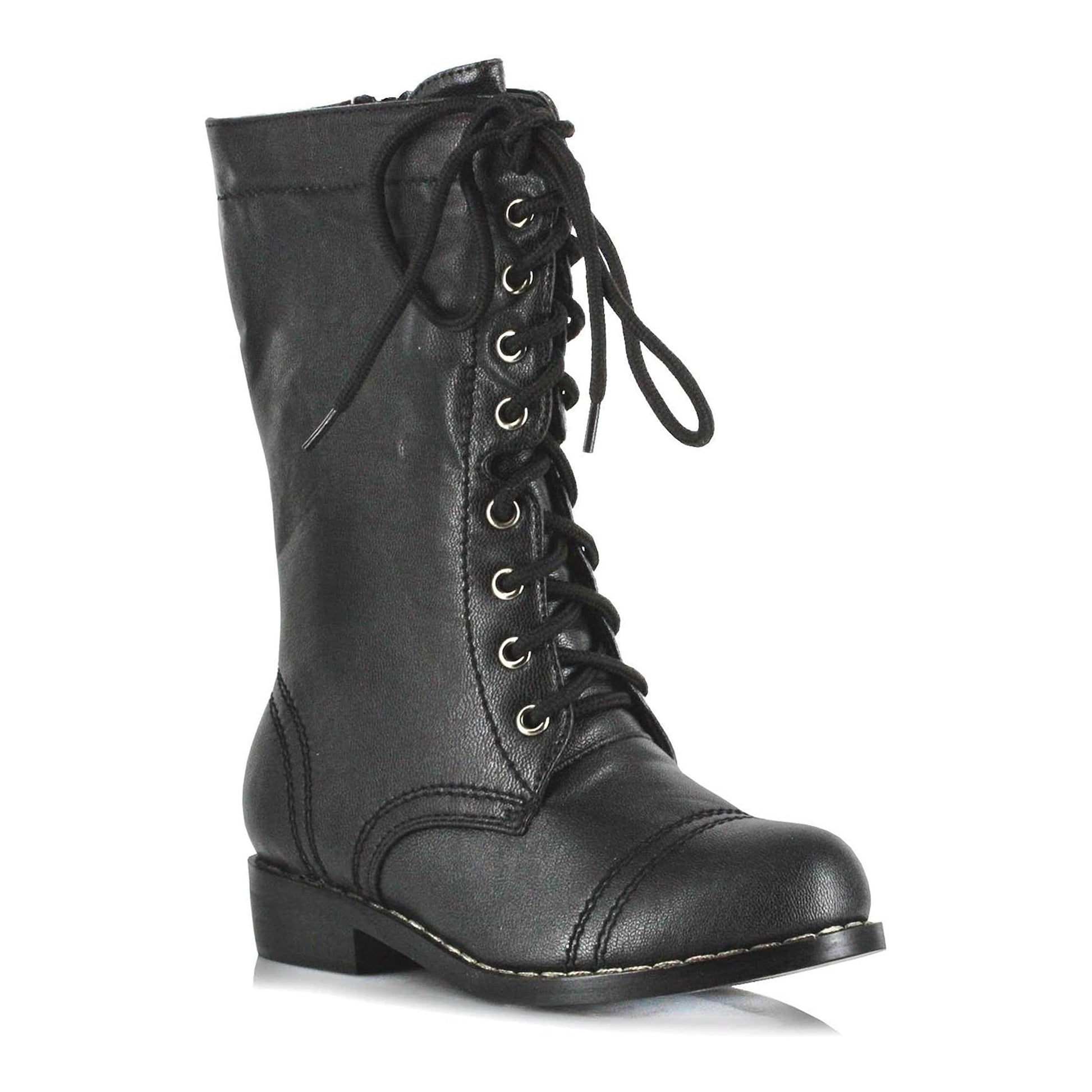 1 Inch Black Costume Combat Boots | Child Large
