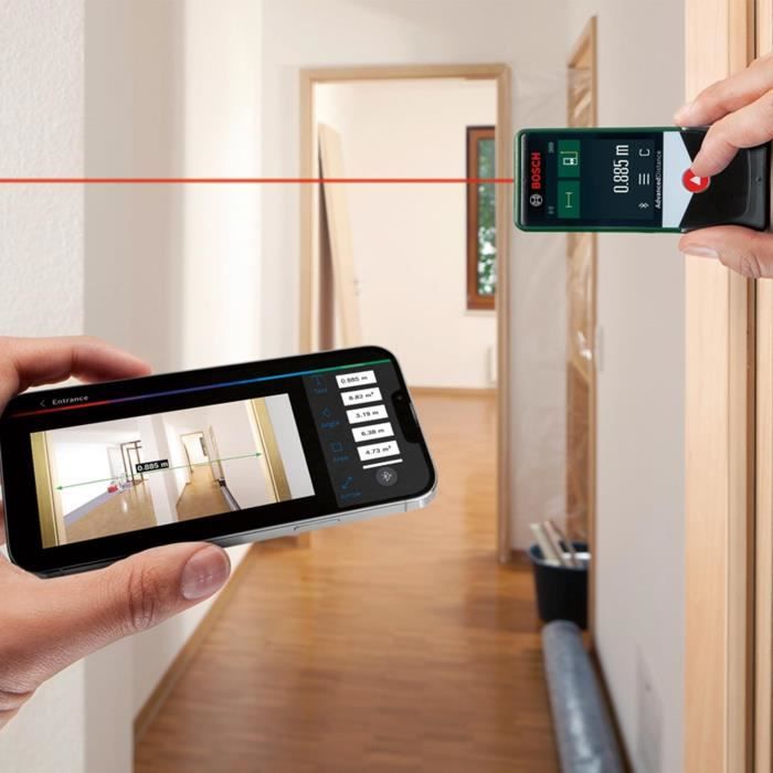 Bosch AdvancedDistance 50 C laser distance meter (precise distance measurement up to 50 meters, touchscreen, measuring functions