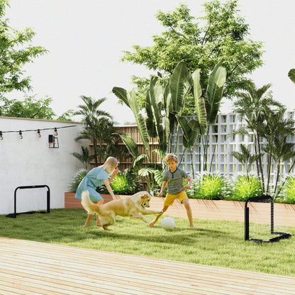 HOMCOM Fußballtor-Set, 2 klappbare Minitore, Metallrahmen, inkl. Werkzeug, 90 x 36 x 60 cm, Schwarz