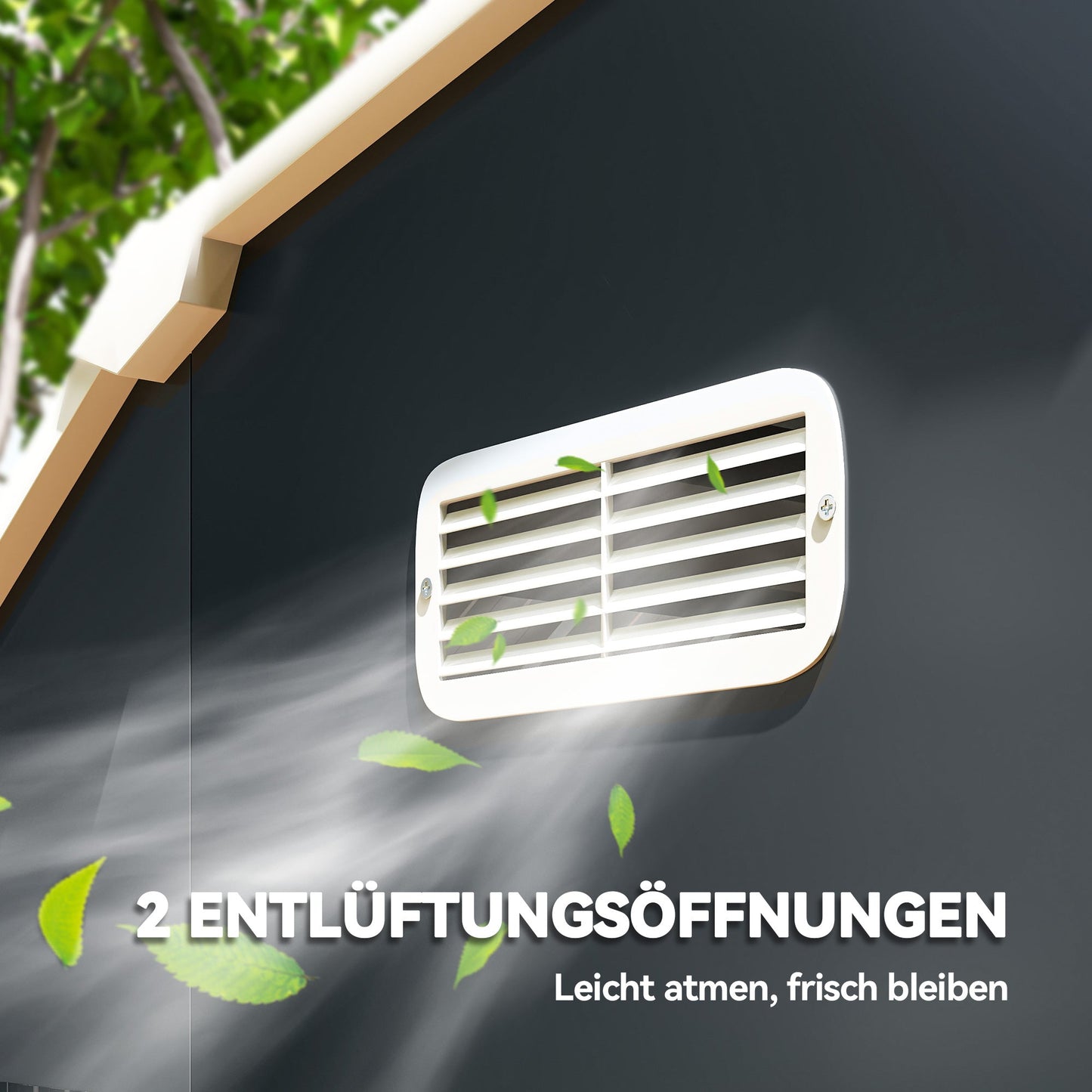 Outsunny Gartenhaus Geräteschuppen Gartenschuppen, wetterbeständig, 2 Fenster, 2 Türen, 238 x 132 x 198,5 cm, Dunkelgrau