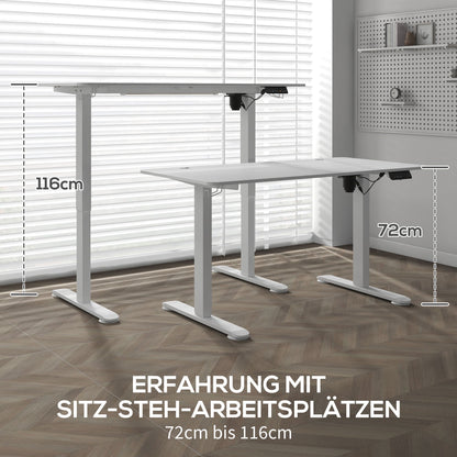 Vinsetto Stehpult höhenverstellbarer Computertisch Schreibtisch, 140 cm x 70 cm x 116 cm, Weiß