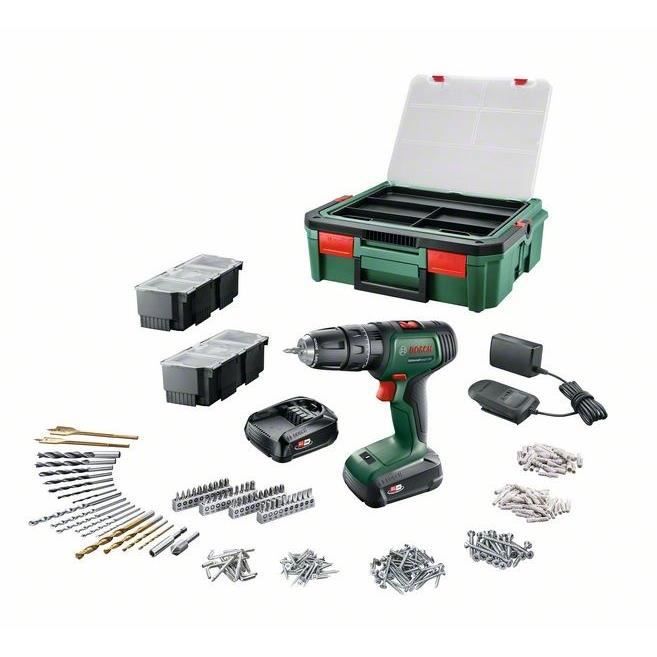 Bosch - Universaldrill 18 (delivered with 2 1.5 Ah batteries, Systemebox, 241 accessories) - PowerForall