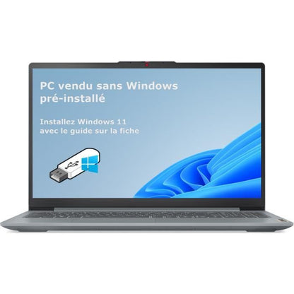 Lenovo Ultrathin 15 82XQ00EMFR Laptop | 15'' FHD 250N - Ryzen 3-7320U - 8GB DDR5 RAM - 512GB SSD - Without Windows - AZERTY