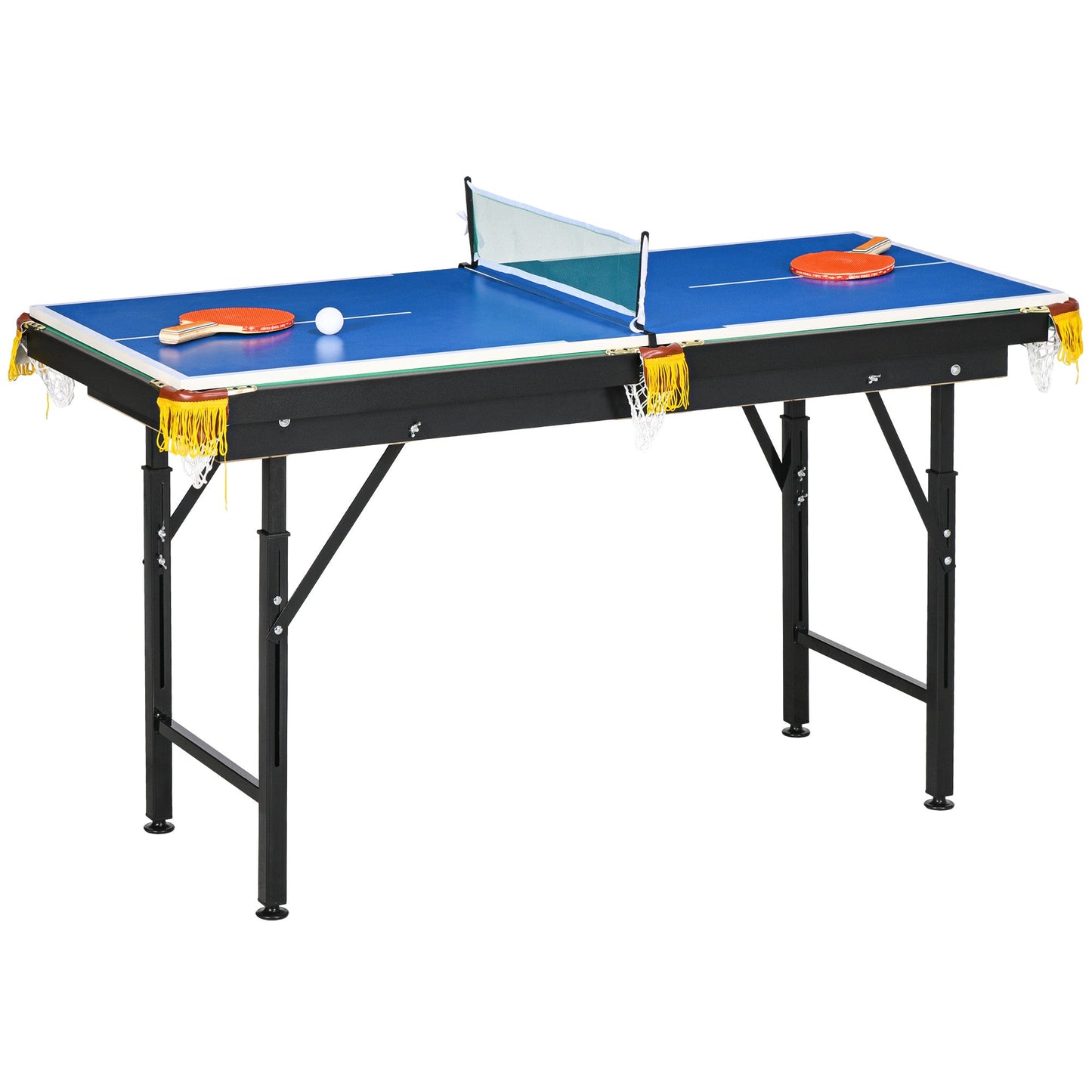 SPORTNOW 2-in-1 Billardtisch, Tischtennisplatte, mit Zubehör, 140x63x80cm, Blau/Grün