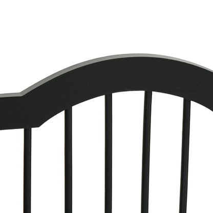 PawHut Absperrgitter Hund 3-teilig, 154,5 x 61 cm Faltbar Hundegitter mit Tür, Türschutzgitter mit 2 Stützfüßen, Freistehend Treppengitter für Küche, Flur, Schwarz