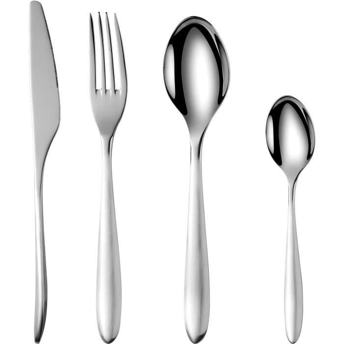 Cutlery set - ARTHUR MARTIN - AM0211 - 24 pieces - Stainless steel - Polished mirror finish