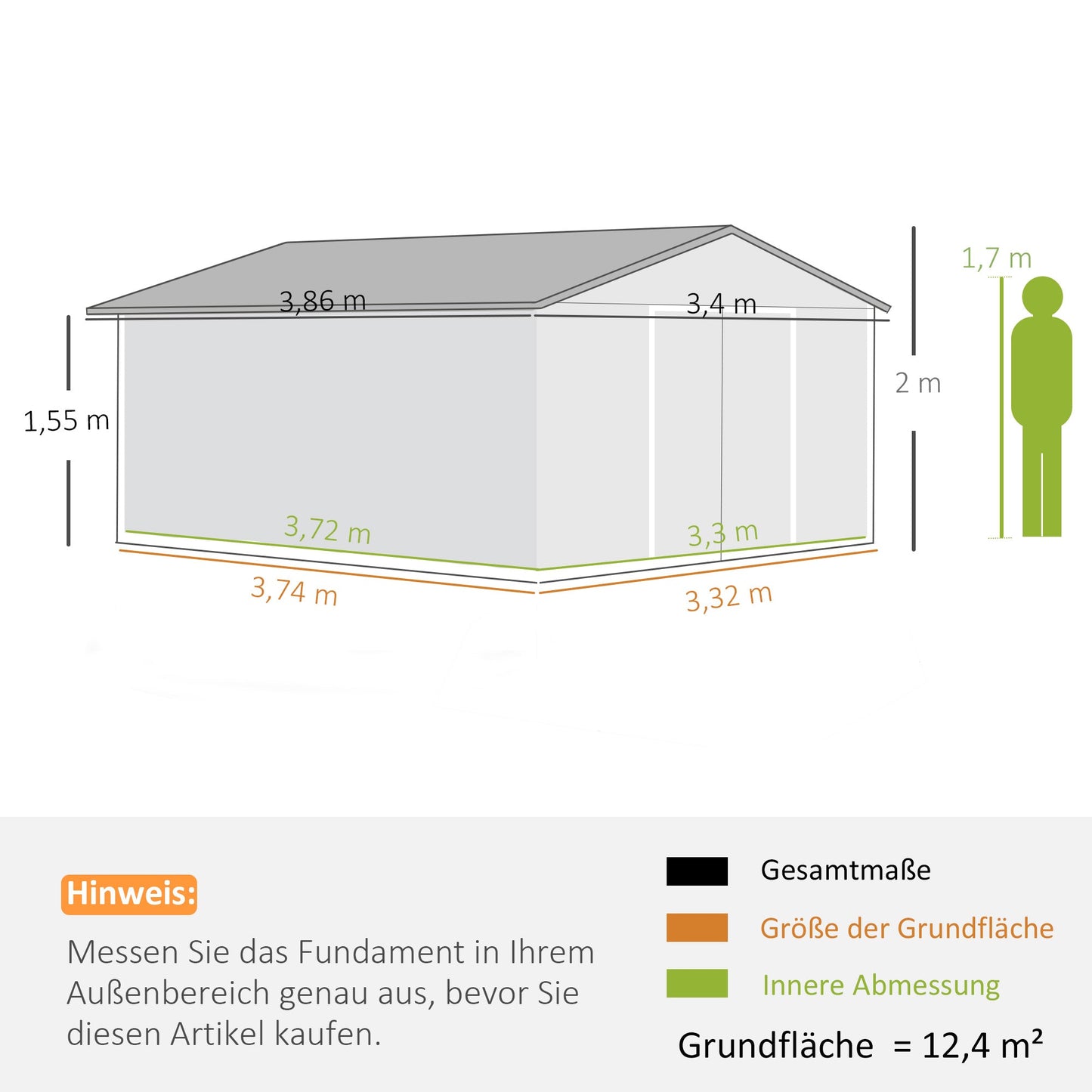 Outsunny Geräteschuppen, Wetterfestes Gartenhaus für Gartengeräte, mit Belüftungsfenstern, Schiebetüren, Stahl, Dunkelgrün