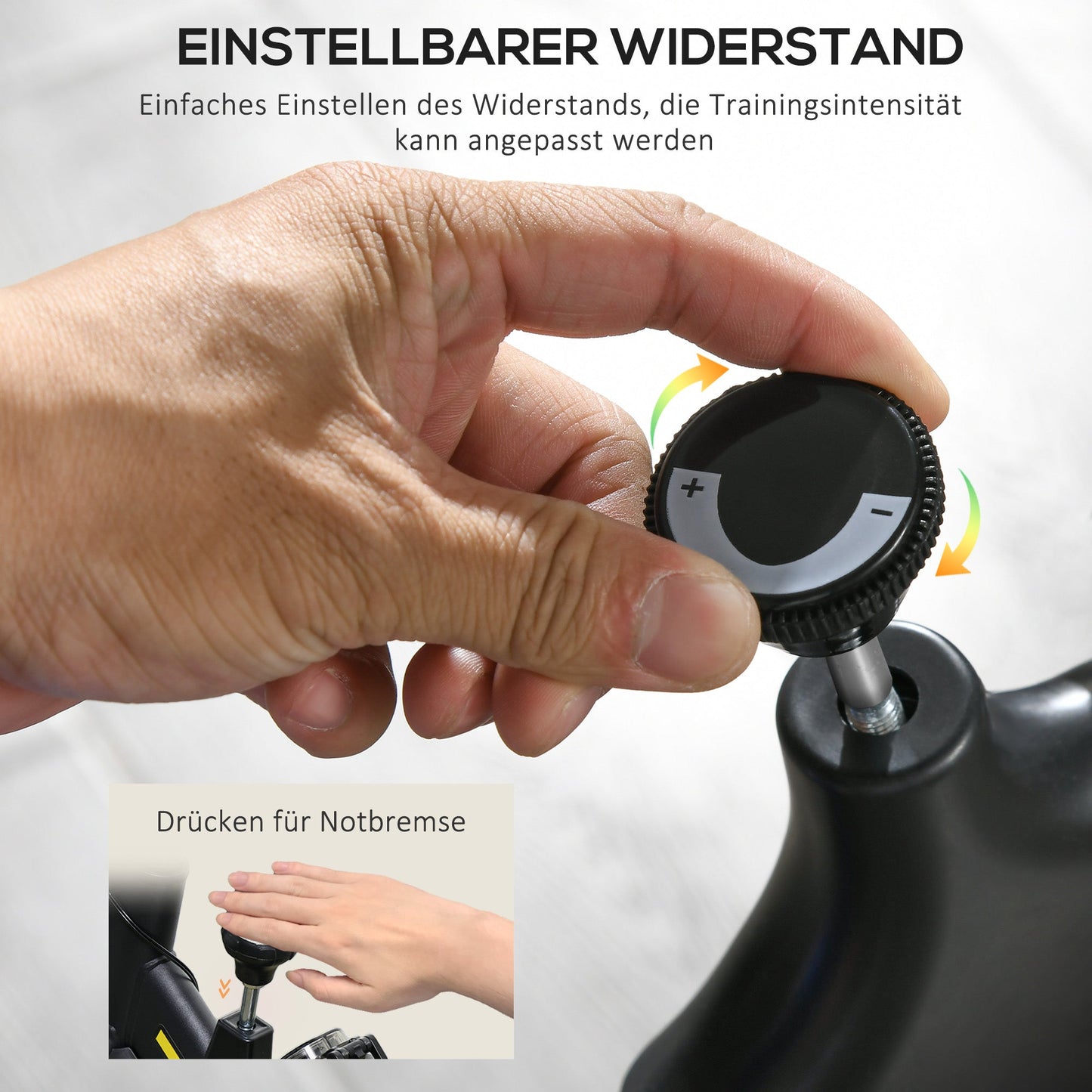 SPORTNOW Heimtrainer, leise, anpassbarer Widerstand, Pulssensor, Monitor, Gelb