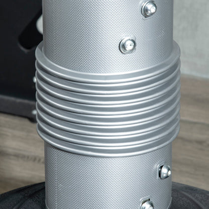 SPORTNOW Boxdummy, freistehend, höhenverstellbar, schwerer Standfuß, Kunstleder, schwarz+grau+blau, 55 x 55 x 178-207 cm