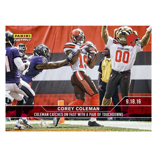 NFL Cleveland Browns Corey Coleman #34A 2016 Panini Instant Base Card